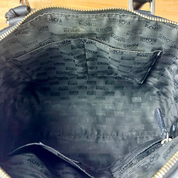 Michael Kors Ciara Satchel Bag Saffiano Large Handbag Purse - Black - Picture 6 of 8